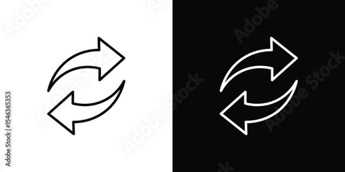 Exchange icon in black. flat graphic vector icon