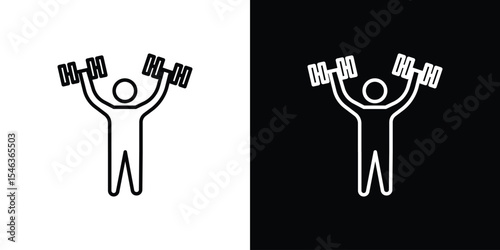 Exercise icon in black. flat graphic vector icon