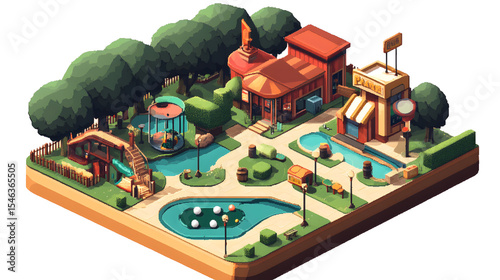 Pixel Art Mini Golf Camp Themed Holes