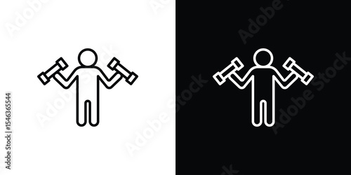 Exercise icon in black. flat graphic vector icon