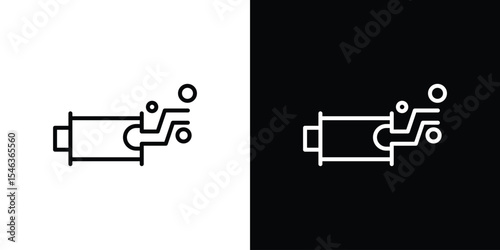 Exhaust pipe icon in black. flat graphic vector icon