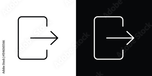 Exit icon in black. flat graphic vector icon