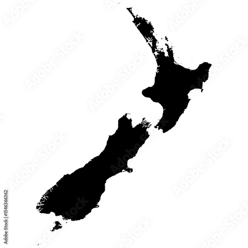 New Zealand Map Vector In Black