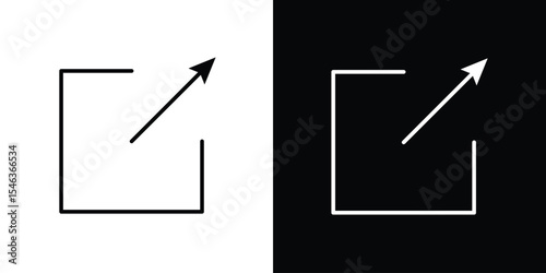 External link icon in black. flat graphic vector icon