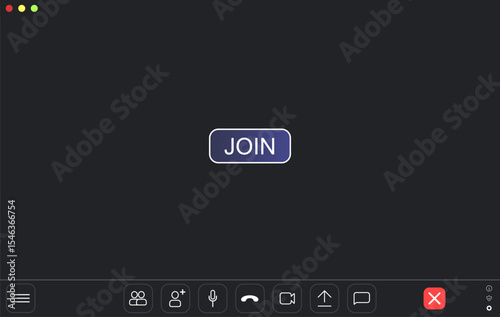 Video conference user interface, video conference calls window overlay.