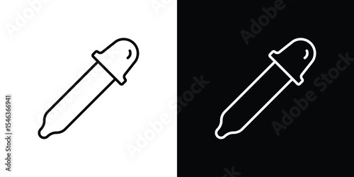 Eye dropper icon in black. flat graphic vector icon