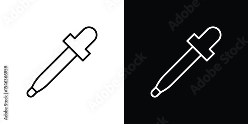 Eye dropper icon in black. flat graphic vector icon