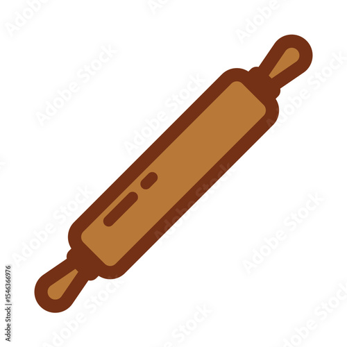 rolling pin icon in flat design for web or graphic design