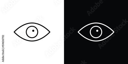 Eye icon in black. flat graphic vector icon