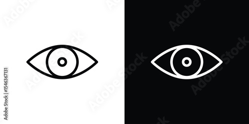 Eye icon in black. flat graphic vector icon