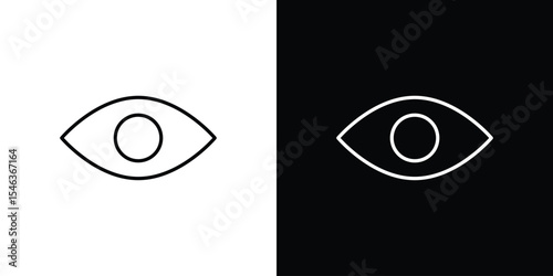 Eye icon in black. flat graphic vector icon