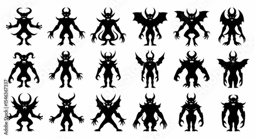 Silhouette Demon Collection Evil Supernatural Creatures Monsters Dark Spirits