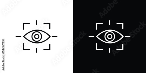 Eye tracking icon in black. flat graphic vector icon