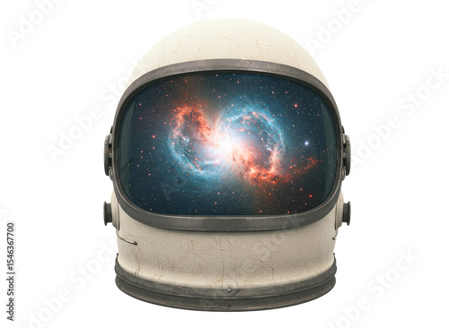 Wallpaper Mural Vintage astronaut helmet with nebula reflection isolated on transparent background Torontodigital.ca