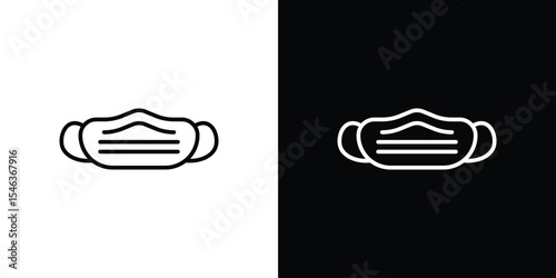 Face mask icon in black. flat graphic vector icon