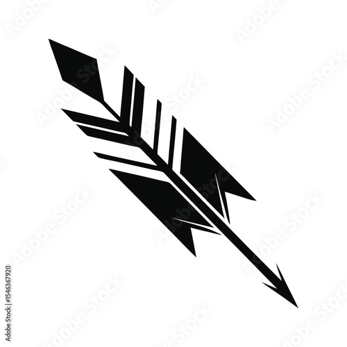 Black Arrow with Feathered Fletching