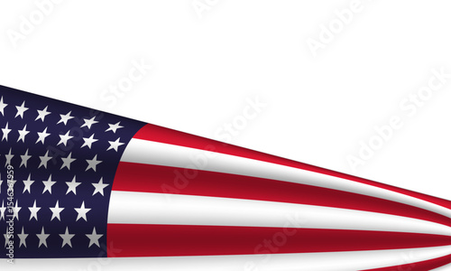 Waving USA flag on clean white background, perfect for 4th of July, Independence Day, patriotic banners, American pride, or election promotions.