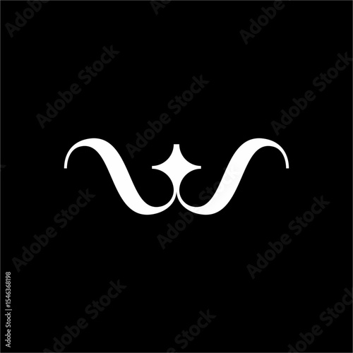 W letter logo design combined with sparkling stars in a modern design with elegant, luxurious and modern style. Suitable for fashion, clothing, jewelry companies, etc.