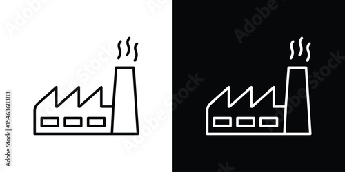 Factory icon in black. flat graphic vector icon