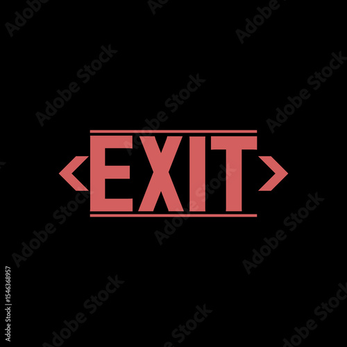 Exit sign icon icon isolated on black background