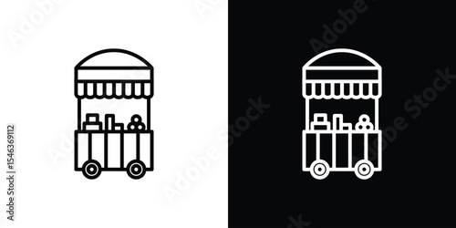 Farmer stall icon in black. flat graphic vector icon
