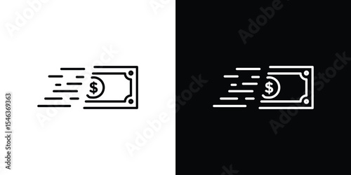 Fast pay icon in black. flat graphic vector icon