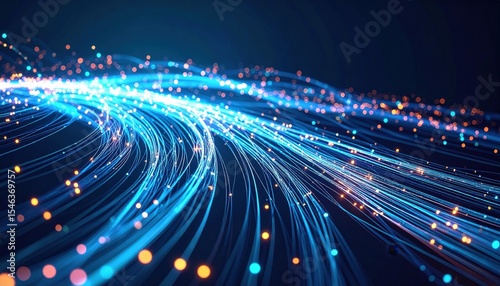 Abstract Glowing Lines And Dots Pattern