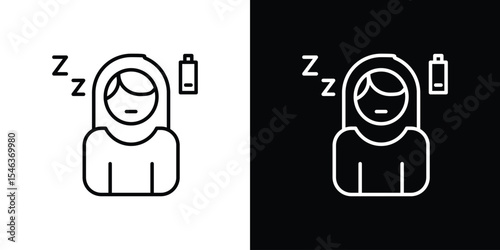 Fatigue icon in black. flat graphic vector icon