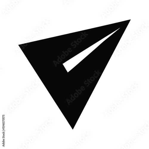 Black Paper Airplane Icon