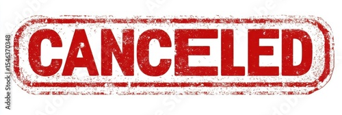 This image showcases a bold 'CANCELED' stamp, highlighting a commonly used term in official communications to denote cancellation or termination of events clearly.