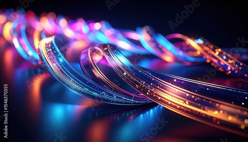 Abstract Glowing Colorful Rings