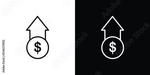 Fees Increase icon in black. flat graphic vector icon