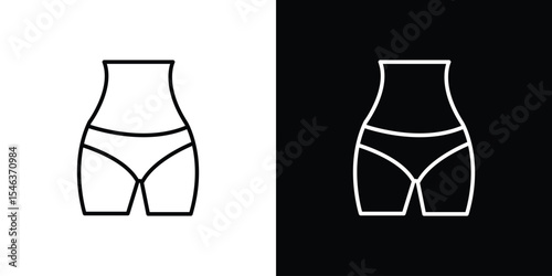 Female hips and waist icon in black. flat graphic vector icon