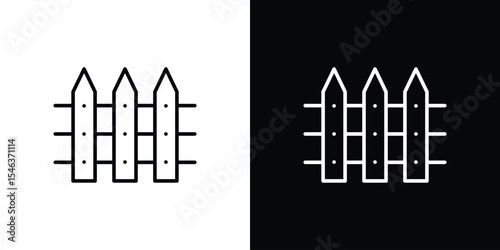 Fence icon in black. flat graphic vector icon