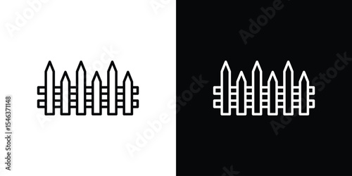 Fence icon in black. flat graphic vector icon