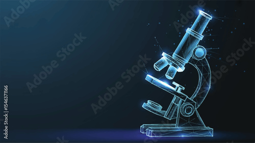 Digital Microscopy A Wireframe Illustration of a Microscope
