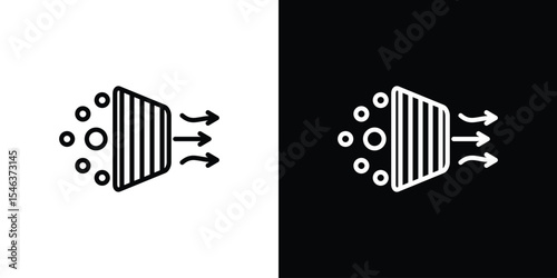 Filtration air icon in black. flat graphic vector icon