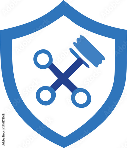 Blue shield icon representing secured network connectivity and data protection