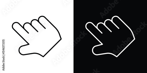 Finger icon in black. flat graphic vector icon