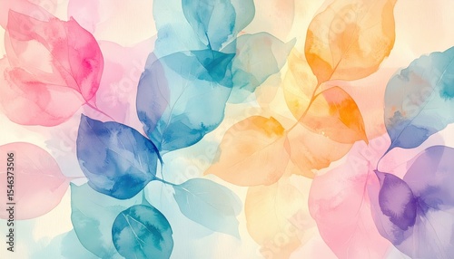 Abstract Watercolor Leaf Background