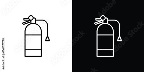 Fire extinguisher icon in black. flat graphic vector icon