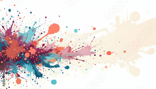 Colorful Paint Splatter Abstract Background Design Element
