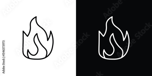 Fire icon in black. flat graphic vector icon