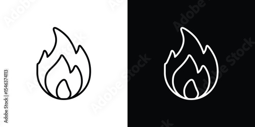 Fire icon in black. flat graphic vector icon