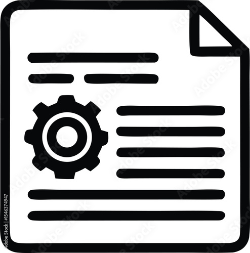 Document settings configuration gear icon illustration