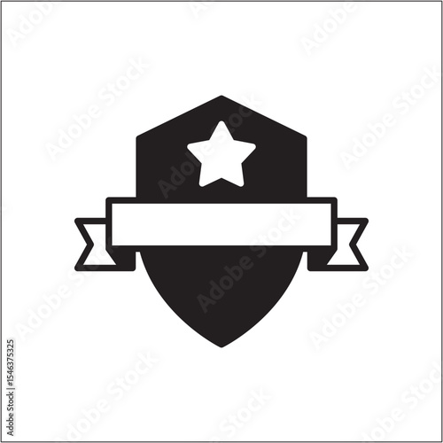 Reward emblem icon. Achievement shield medal icon. Icon symbol of win, victory, award, prize, level. Vector illustration.