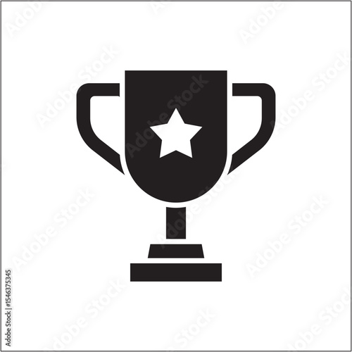 Trophy icon. Achievement trophy cup icon. Icon symbol of win, victory, award, prize, level. Vector illustration.