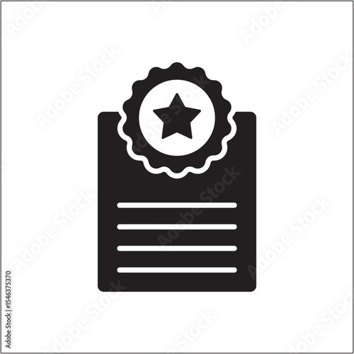 Reward document icon. Achievement letter icon. Certificate symbol. Icon symbol of guarantee, win, victory, award, prize, level. Vector illustration.