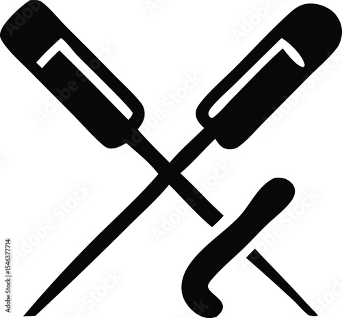 Crossed black tools icon representing repair maintenance or diy projects
