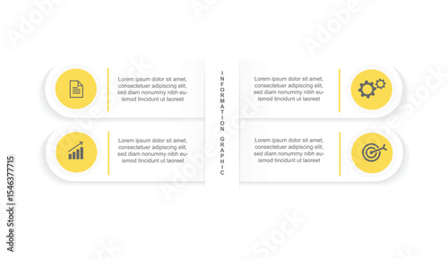 4 step infographic process layout, with paper and line design for web design and presentation